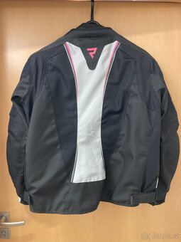 Dámská moto bunda REBELHORN Hiflow IV černo-stříbrno-růžová - 2