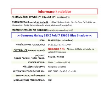 Samsung Galaxy Z Fold7 Fold 7 256GB modrý ZÁNOVNÍ - 2