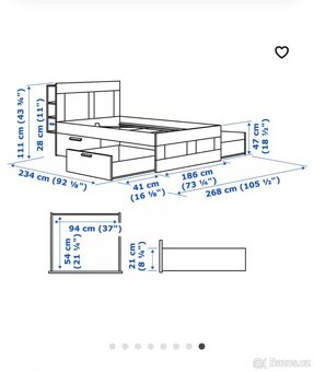 Postel 180x200cm - IKEA Brimnes - 2