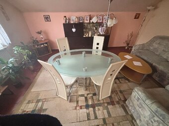 Skleněný jídelní stůl 160cm ×100cm - 2