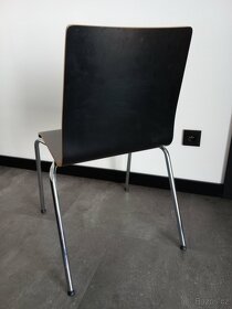 Dřevěná jídelní židle černá se stříbrnými nohami - 2