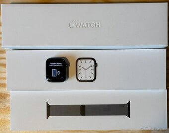 Apple Watch 7 45mm Nerez + Milánský tah Grafitový - 2