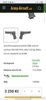 Plynová airsoft zbraň - 2