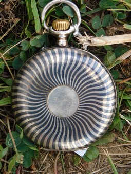 Švýcarské stříbrné kapesní hodinky niello / tula BREVET - 2