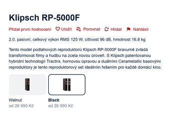 KLIPSCH 5000F reproduktory sloupové - 2