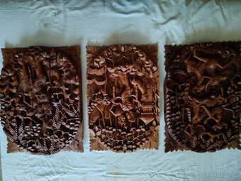 3 Balijské 3D obrazy dedina Mas - 2