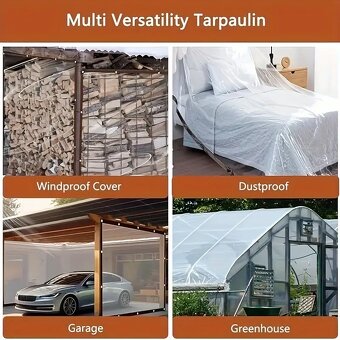 Plachty vodotěsné průhledné s očky na uchycení. - 2