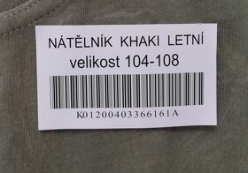 Prodám nový khaki nátělník letní AČR - krátký rukáv - 2