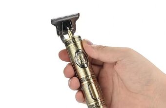 Zastřihovací a holící barber stroje USB nabíjení zlatý - 2