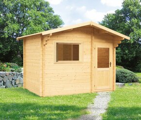 Srubová sauna s odpočívárnou a sedlovou střechou - 2
