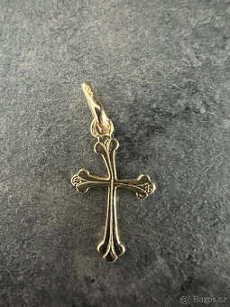 Unisex řetízek s křížkem, 14k zlato s puncem, 5,2 g - 2