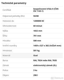 Nabytkov ohnivzdorny trezor GARDIAN 165 EL - 2