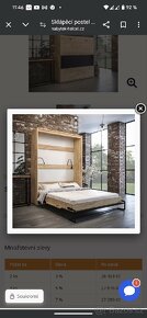 sklápěcí postel horizontální i vertikální 140x200cm koupím - 2