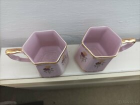 Hrnky - růžový porcelán - 2