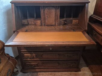 Rustikální dubový sekretář / psací komoda - 2