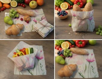 Set 3ks Voskované ubrousky a pytlík - 2