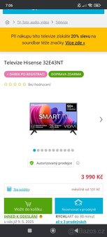 Prodám Smart TV Hisense 32 - 2