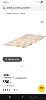 80 x 200 cm + rošt,výška 20 cm - 2