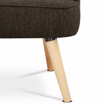 Křeslo ASB-018 BR v hnědé látce s polštářem - 2