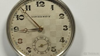 Staré pánské stříbrné kapesní hodinky DANUBIA WATCH - 2