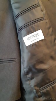 Pánský oblek s vestou tmavě antracit - 2