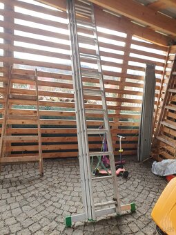 Žebřík hliníkový 3 dílný + štafle GRATIS - 2