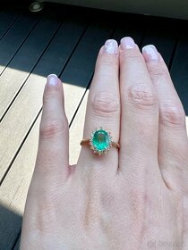 Diamantový prsten se smaragdem - 2