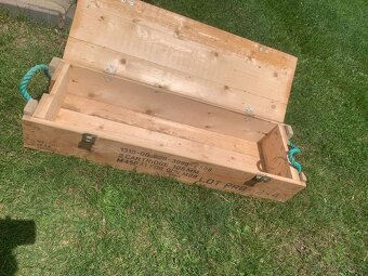 Dřevěná armádní bedna – 105mm munice, originál US Army - 2