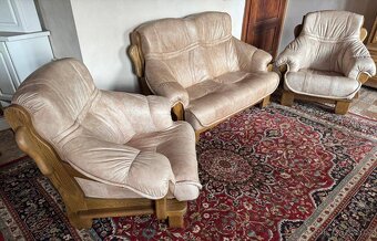 Rustikální dubová světlá sedací souprava, 4982 - 2