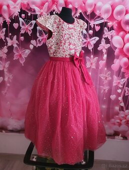 Luxusní dívčí společenské šaty s flitry - 2