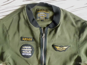 OMBRE ARMY pěkná pružná khaki mikinová bunda L - 2