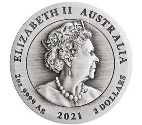Austrálska lunárna séria III – Rok byvola 2021 2oz striebro - 2