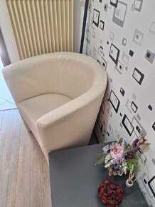 Křeslo béžová eko kůže - 2