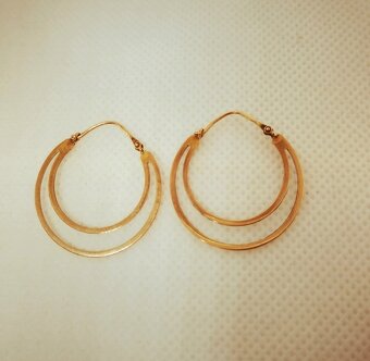 Zlaté náušnice dvojité - 2