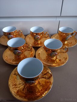 3 grácie-sada 6ks zlacených kávových šálků - 2