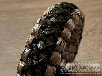 PARACORD náramek (18 cm) Desert Camo - oliv - 2