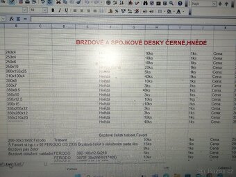 Brzdové, spojkové desky různých průměru - 2