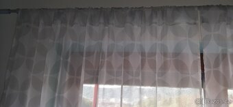 Záclony - bílá s velkými květy - 2