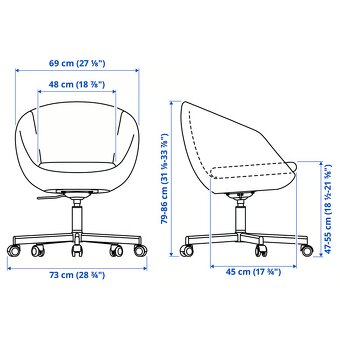 Otočná židle bílá, zn. IKEA - 2