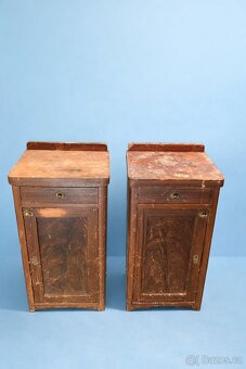 Art deco noční stolky pár (před renovací) - 2