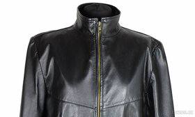 Kožená dámská černá bunda na zip CALYPSO vel. L - 2
