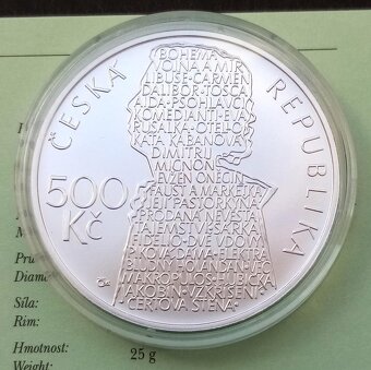Pamětní stříbrná mince 500 Kč Blachut 2013 BK - 2