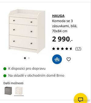 Komoda HAUGA IKEA bílá - 2