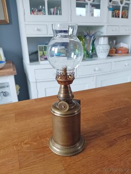 FRANCOUZSKÁ STAROŽITNÁ MOSAZNÁ LAMPA GAUDARD OLYMPE, PIGEON - 2