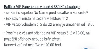 NO NAME 2ks VIP listky - 2