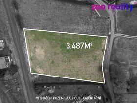 Prodej stavebního pozemku 3 487m2, Horní Habartice - 2