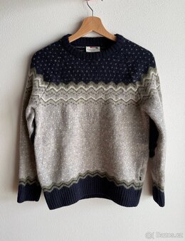 Vlněný svetr Fjallraven Ovik Knit Sweater W Navy - 2