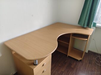 Rohový psací stůl buk - 2