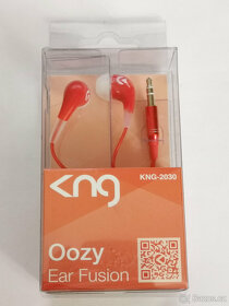 Sluchátka KNG Oozy Red - červená - špunty, Jack 3.5mm, nové - 2