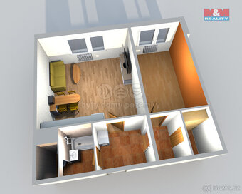 Pronájem bytu 1+1, 42 m², Nový Bor, ul. Rumburských hrdinů - 2